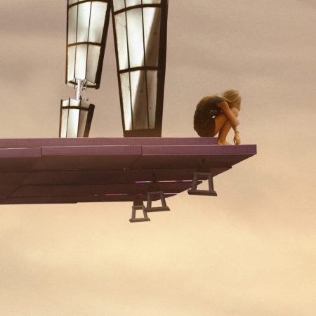 Flying houses game over by laurent chéhère