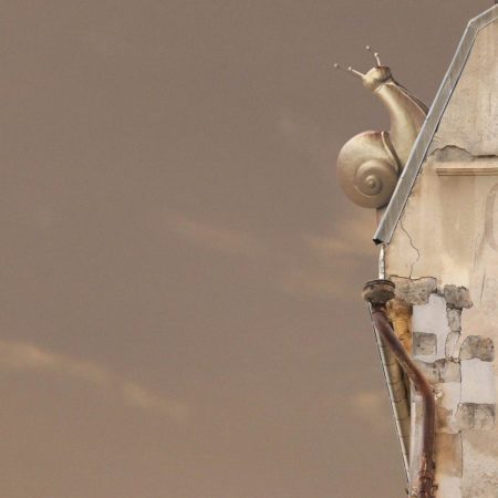 Zeynep represents flying houses pink