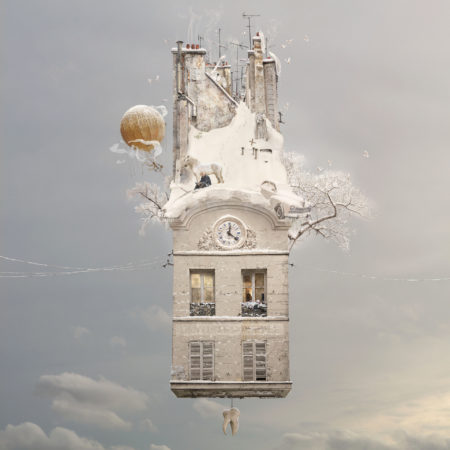 "solstice" flying houses by laurent chéhère